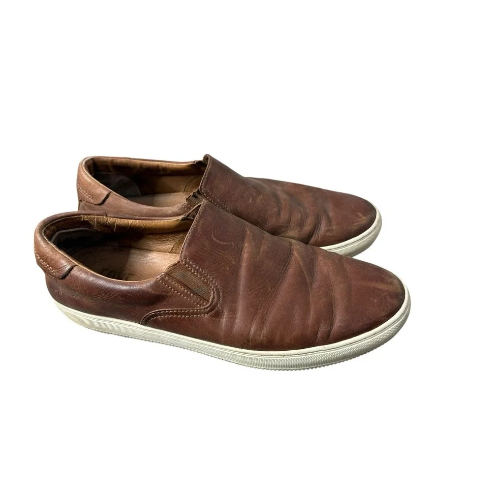Frye Men's‎ Astor Gore Slip On Leather Shoes Distressed Brown Casual Sneaker 12